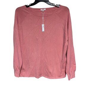 Basic Milano Sweater Womens XXL Lightweight Knit Apple Blossom Pink Rayon Blend